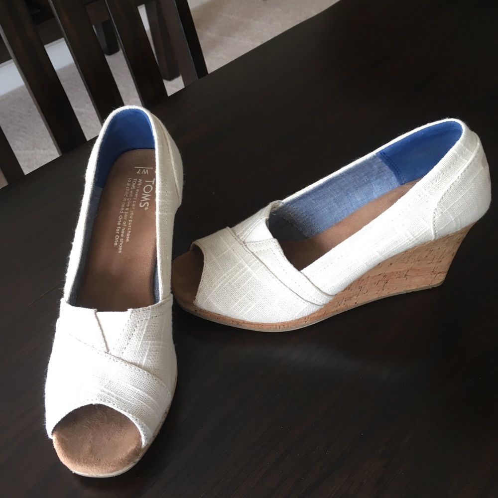Cream TOMS wedges